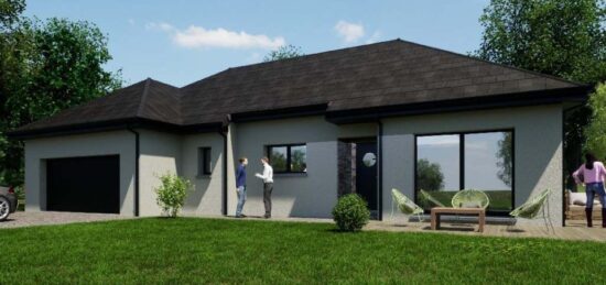 Plan de maison Surface terrain 95 m2 - 5 pièces - 3  chambres -  avec garage 